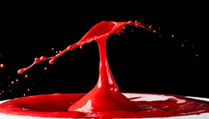 Wall Mural - red paint splashing