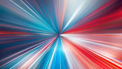 Wall Mural - futuristic speed motion with blue and red rays of light abstract background