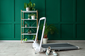 Poster - Interior of room with treadmill and plants