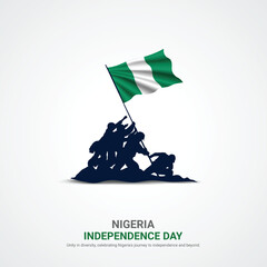 Wall Mural - nigeria independence day. nigeria independence day creative ads design. social media post, vector, 3D illustration.