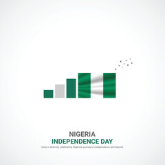 Wall Mural - nigeria independence day. nigeria independence day creative ads design. social media post, vector, 3D illustration.