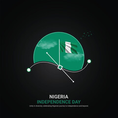 Wall Mural - nigeria independence day. nigeria independence day creative ads design. social media post, vector, 3D illustration.