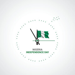 Wall Mural - nigeria independence day. nigeria independence day creative ads design. social media post, vector, 3D illustration.