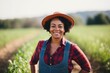 Portrait of a smiling female farmer in the field