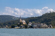 Panoramic view of the city Velden am Worthersee in Austria