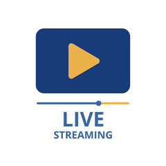 Poster - Live streaming, online video viewing. Video podcasts. Video diaries. Webinars and virtual meetings. Vector design. element