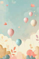 Poster - background with balloons