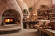 Rustic Stone Oven Designs in a Room: Pastel-Hued Walls Baking Treats for Boho Chic Gathering