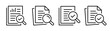 Audit document line icon set. Report symbol. Inspecting sign. Vector