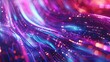 A dynamic and colorful abstract image of light trails and digital wave forms