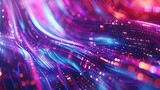 Fototapeta  - A dynamic and colorful abstract image of light trails and digital wave forms