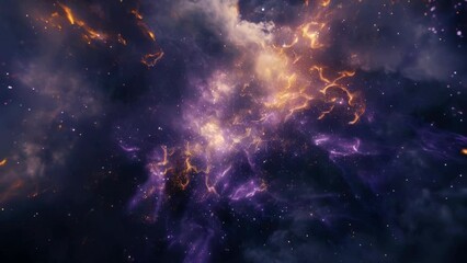 Poster - A space filled with purple and orange stars. Great for backgrounds.