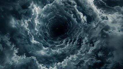 Aufkleber - A mysterious black hole in a cloudy sky. Suitable for science fiction concepts.