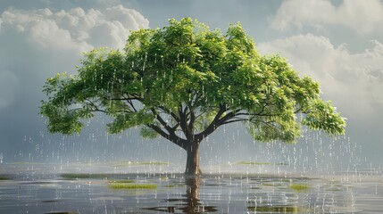 Canvas Print - nature rain tree