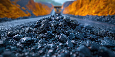 Mining truck in a coal mine