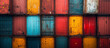 view from above colorful containers stacked  
