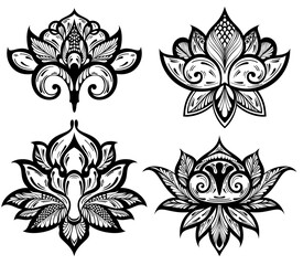 Poster - Lotus Flower Vector For Print, Lotus Flower Clipart, Lotus Flower vector Illustration