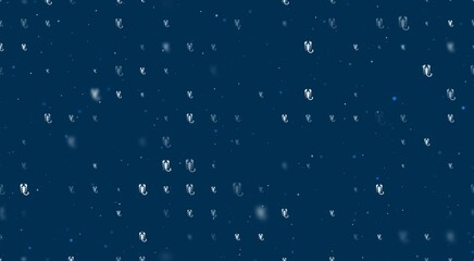 Poster - Template animation of evenly spaced scorpio symbols of different sizes and opacity. Animation of transparency and size. Seamless looped 4k animation on dark blue background with stars