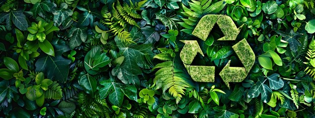 Green symbol of recycling