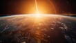 Majestic sunrise over Earth seen from the vastness of space