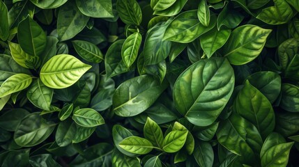 Wall Mural - Lush green leaf texture, natural and vibrant
