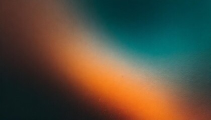 Wall Mural - dark blurred color gradient grainy background teal orange noise texture header poster banner landing page backdrop design