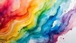 colorful rainbow watercolor on a white background with a mixed paint style featuring vibrant colors such as creative paint gradients fluid brushstrokes splashes spray and stains
