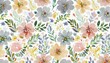 dainty abstract flower bright and cute colors pattern simple neutral flowers on white background seamless pattern of elegant dainty neutral watercolor floral for fabric home decor and wrapping