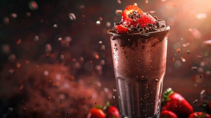 Poster - creamy chocolate strawberry smoothie