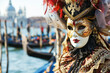 Traditional venetian carnival mask in Venice, ITALY
