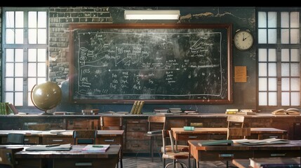 Wall Mural - learning chalkboard school