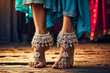 Anklets. Indian silver bangles on and for the feet. Foot Jewelry.