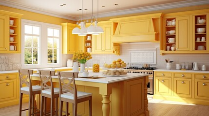 Poster - modern bright kitchen background