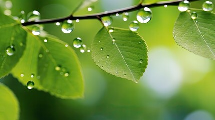 Sticker - green tree leaves background