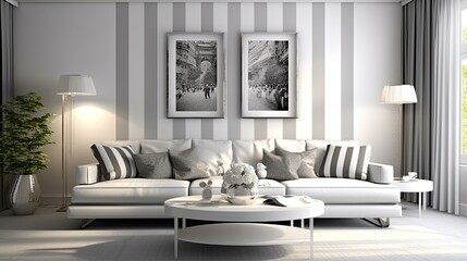 Canvas Print - elegant wallpaper silver background