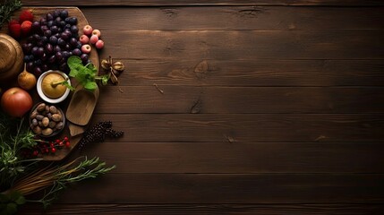 Sticker - rustic wooden brown background