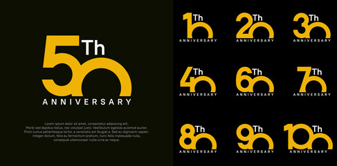 Wall Mural - anniversary logotype vector design set yellow color can be use for celebration day