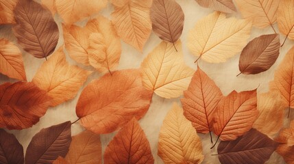 Poster - foliage vintage leaves background