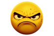 Angry face emoji on transparent background PNG image