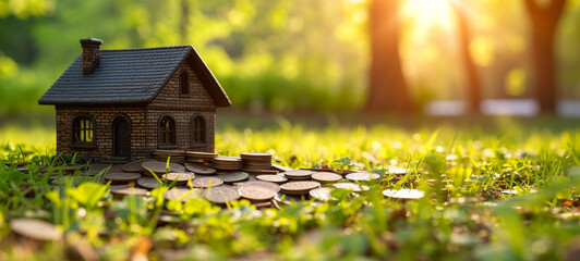 Canvas Print - house in the grass