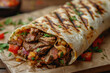 Grilled donner gyro shawarma beef wrap 