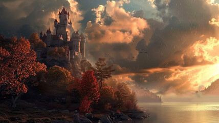 Wall Mural - Beautiful HD wallpaper of a castle