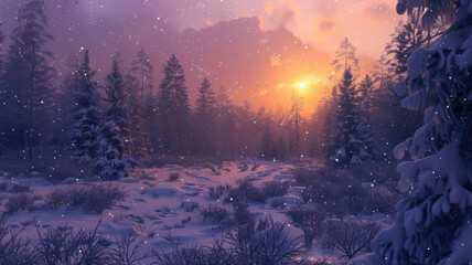 Sticker - Beautiful HD wallpaper of snowfall