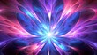 Digital abstract fractal image with optically challenging psychedelic design in blue, pink and purple