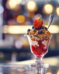 Yogurt with cereals and berries