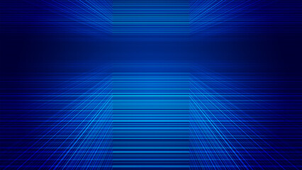Poster - Draw blue like criss-cross drawing lines space technology background