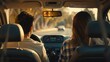 © ThisDesign - couple driving in a car, view of the car interior generative ai