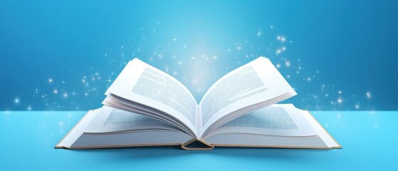 Magic Book With Open pages in front of bright lights, Education Concept, symbolizing education