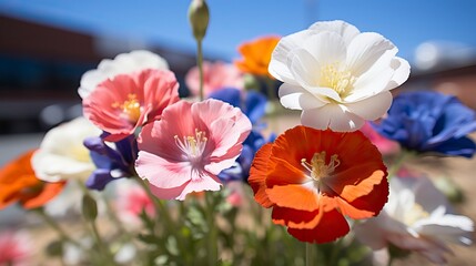 Wall Mural - A vibrant field of wildflowers in full bloom