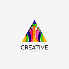 Poster - Triangle abstract logo, business emblem icon